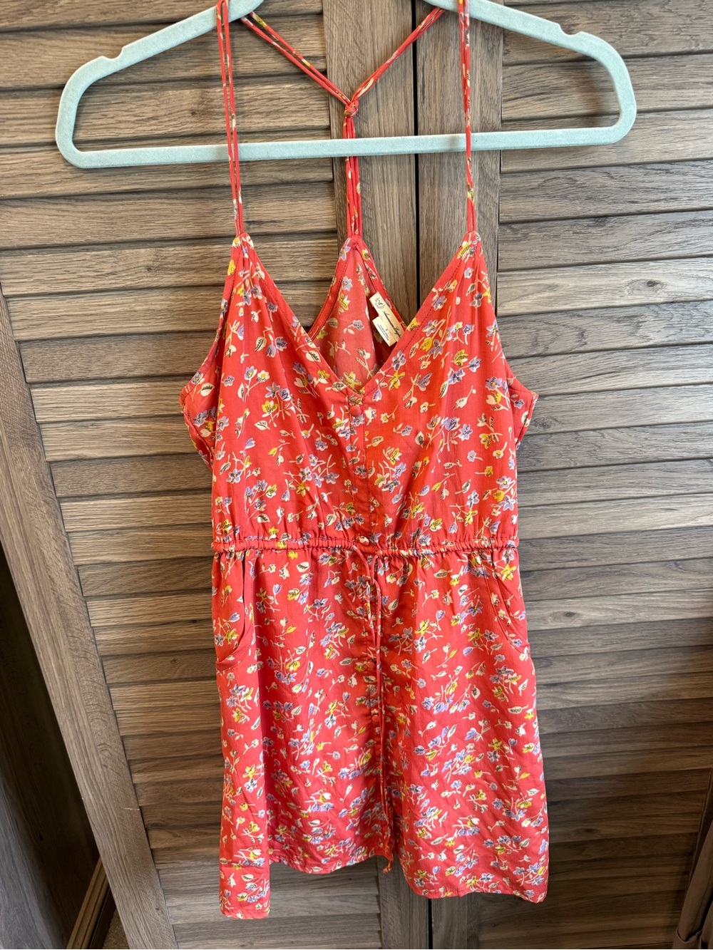 American Eagle Outfitters Reddish Orange Floral Dress